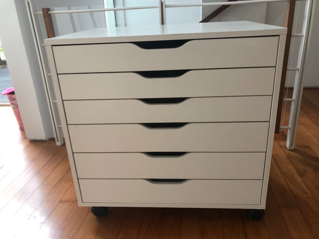 Ikea Drawer unit on castors, white, Furniture & Home Living, Furniture