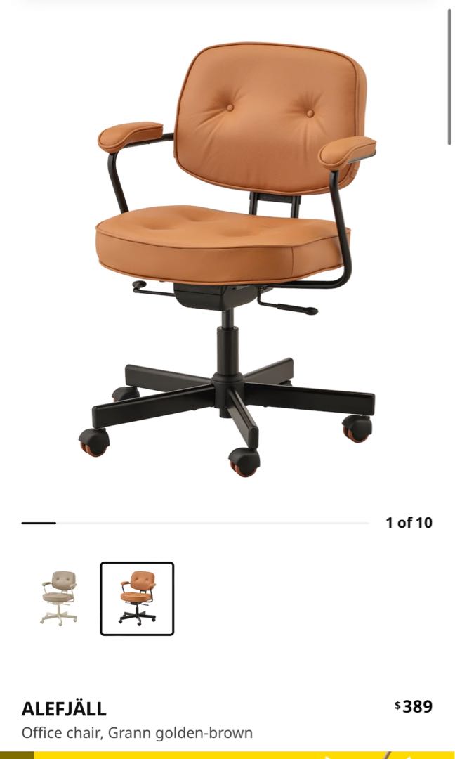 IKEA leather Office Chair, Furniture & Home Living, Furniture, Chairs