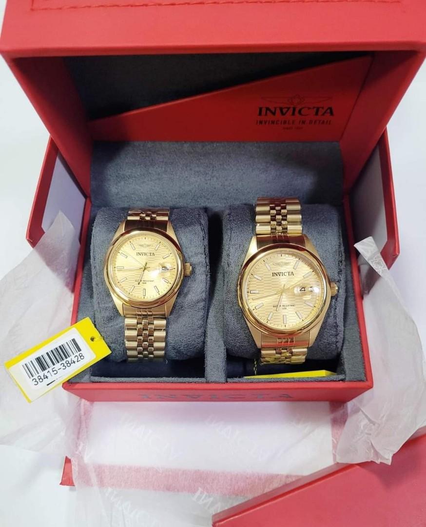 Invicta Aviator Couple Gold Women s Fashion Watches Accessories Watches on Carousell