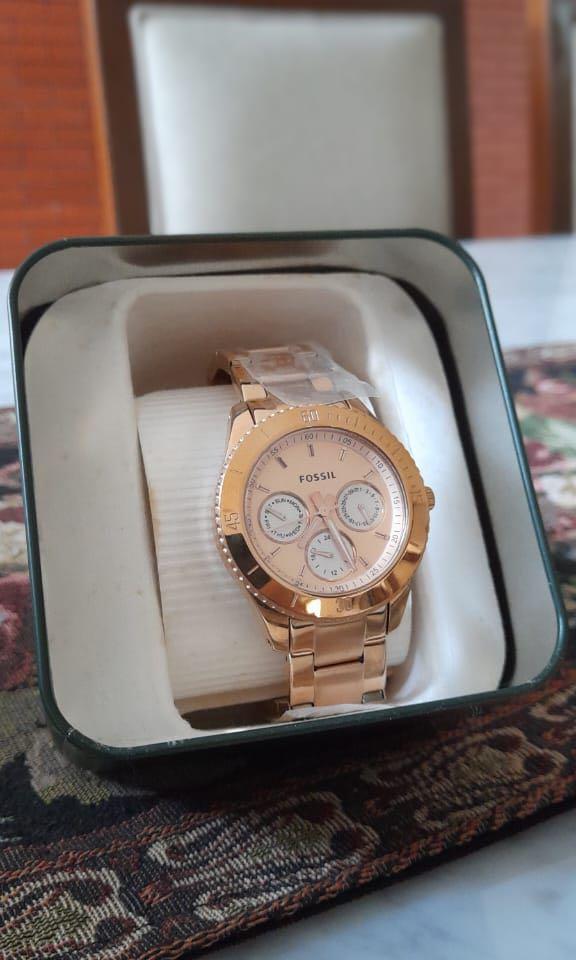 Jam Tangan Fossil Stella Rosegold ES2859 Fesyen Wanita Aksesoris di Carousell
