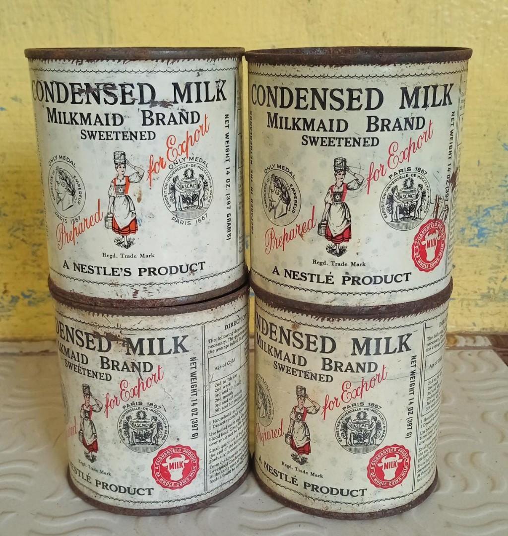 Milkmaid Condensed Milk Empty Container Tin Vintage Collectible Nestle Bahamas