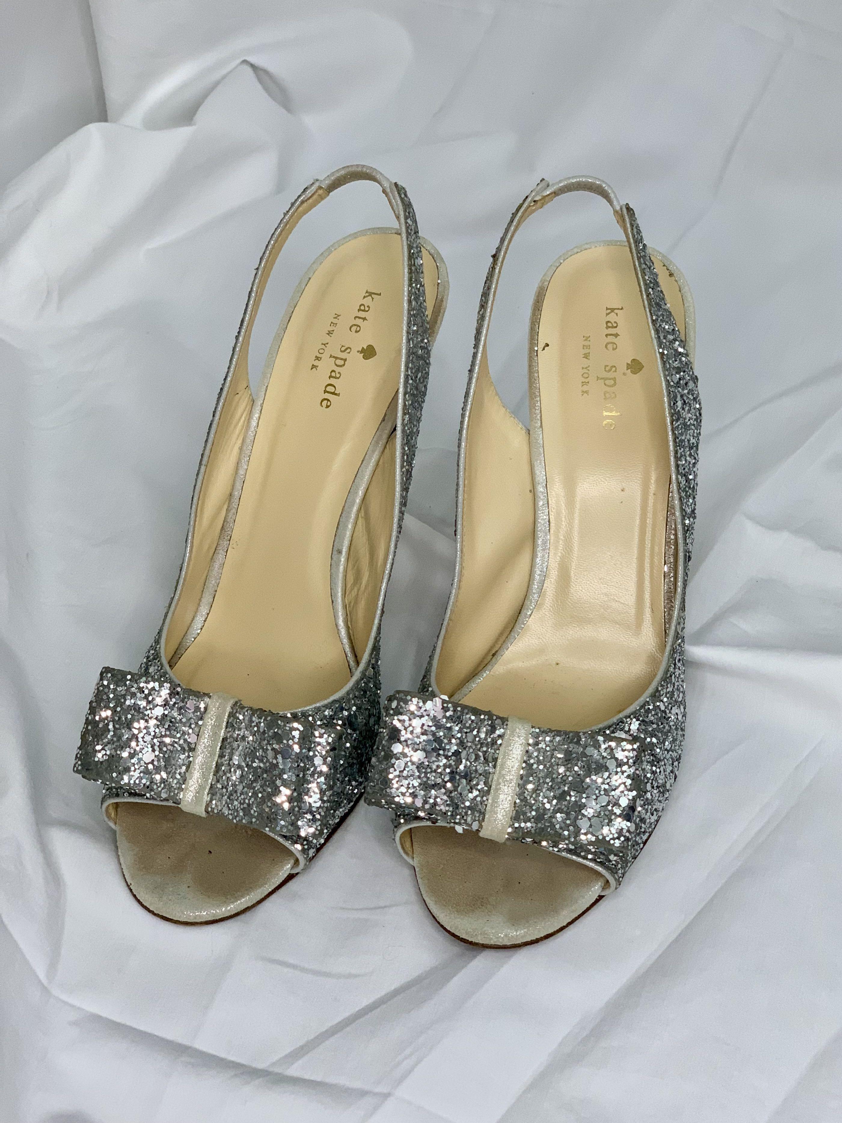 Kate spade glitter bow heels store