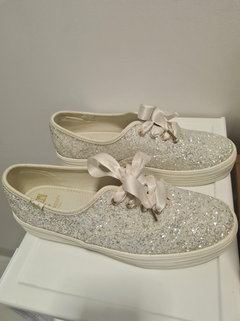 Keds Kate Spade silver glitter sneakers Women s Fashion Footwear