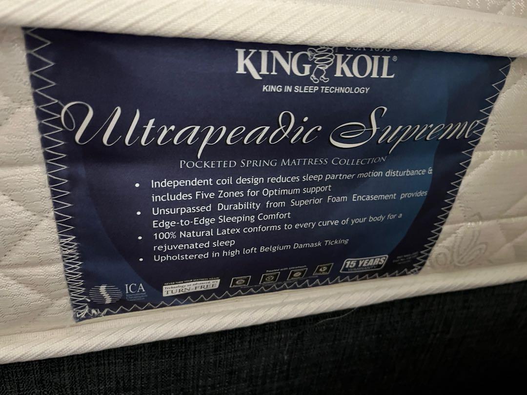 King Koil mattress and base Queen size, Furniture & Home Living