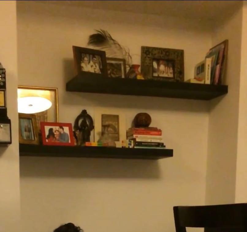 LACK IKEA floating shelf black/brown , Furniture & Home Living