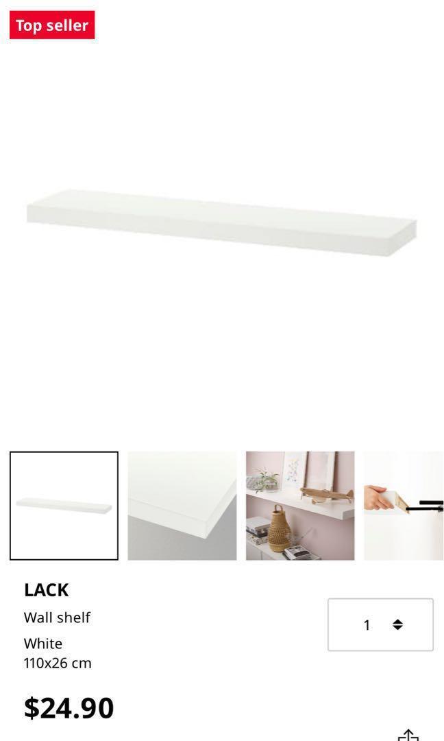 LACK IKEA floating shelf black/brown , Furniture & Home Living