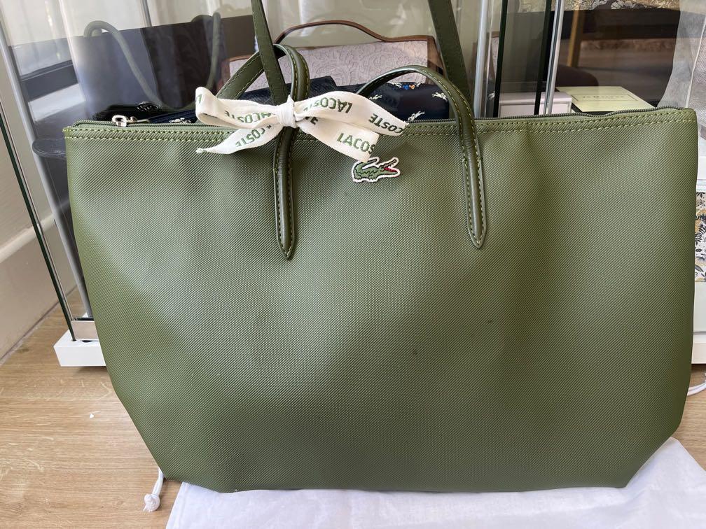 Lacoste tote outlet bag green