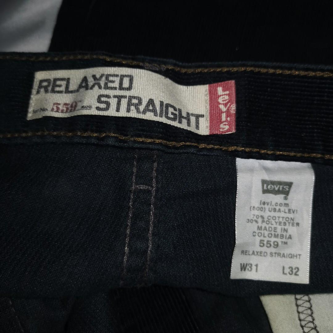 Levi's 559 Corduroy Pants (Black) L41 x W31, Men's Fashion, Bottoms, Jeans  on Carousell
