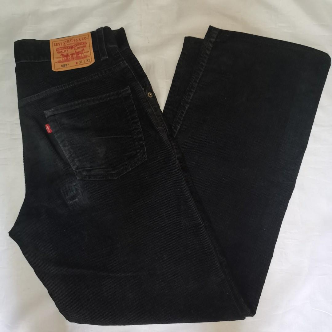 Levi's 559 Corduroy Pants (Black) L41 x W31, Men's Fashion, Bottoms, Jeans  on Carousell