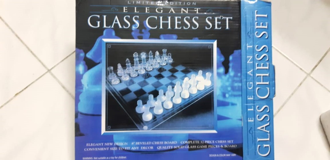 Limited Edition Elegant Glass Chess Set, Hobbies & Toys, Toys & Games on Carousell