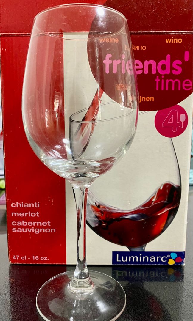 Luminarc Wine glasses (set of 4), Furniture & Home Living, Kitchenware