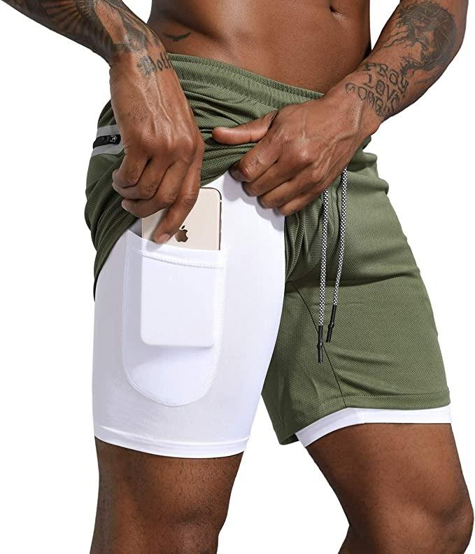 Men's 2 in 1 training shorts top
