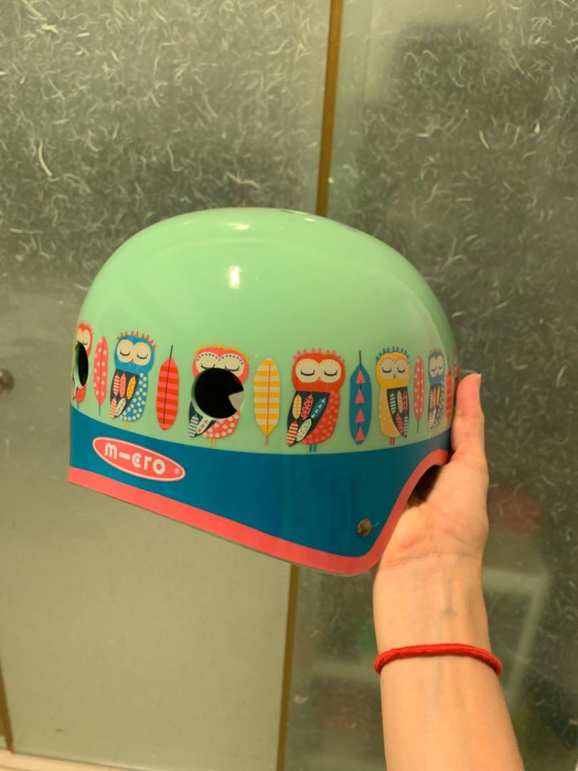 Micro scooter kids owl helmet (barely used), Sports Equipment, Bicycles