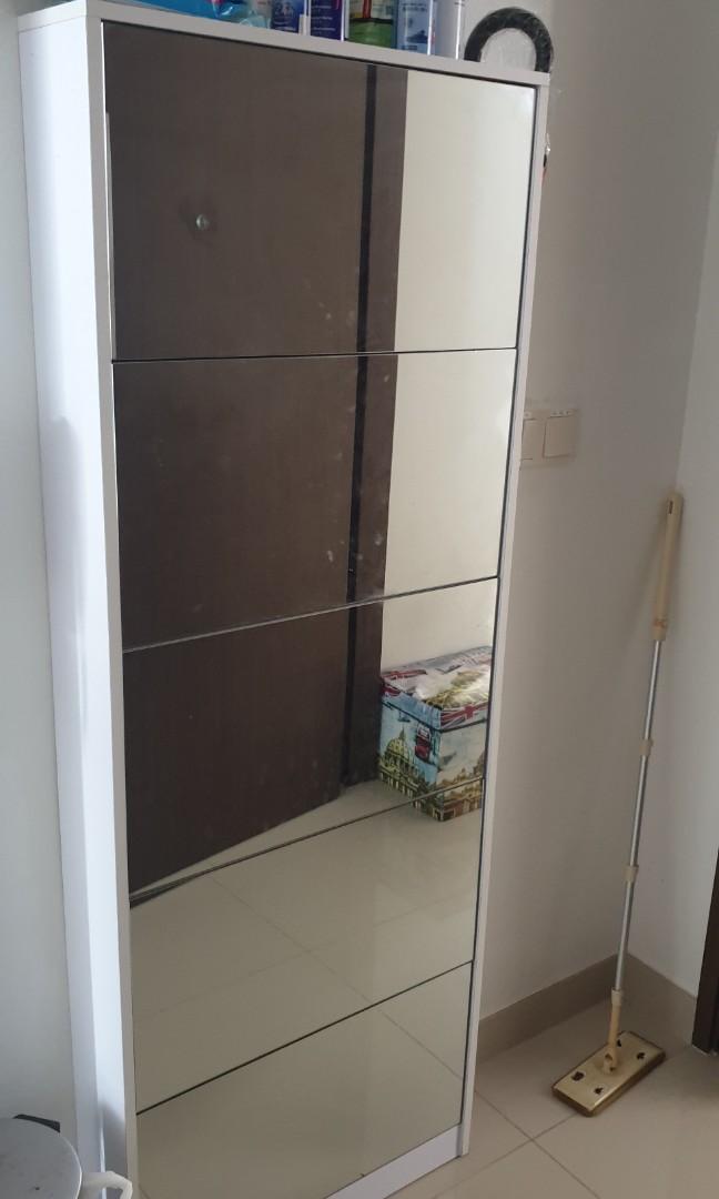 MOVE OUT SALE mirror shoe rack, Furniture & Home Living, Furniture