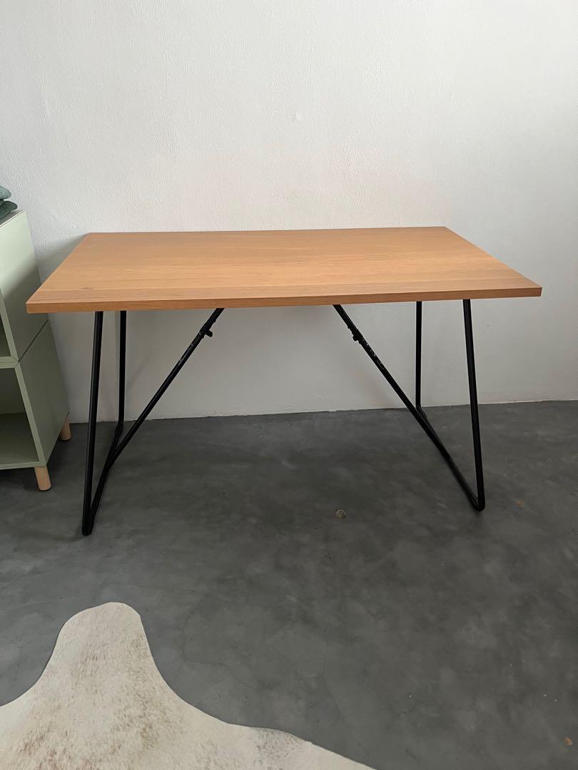 Muji Oak Foldable Table, Furniture & Home Living, Furniture, Tables