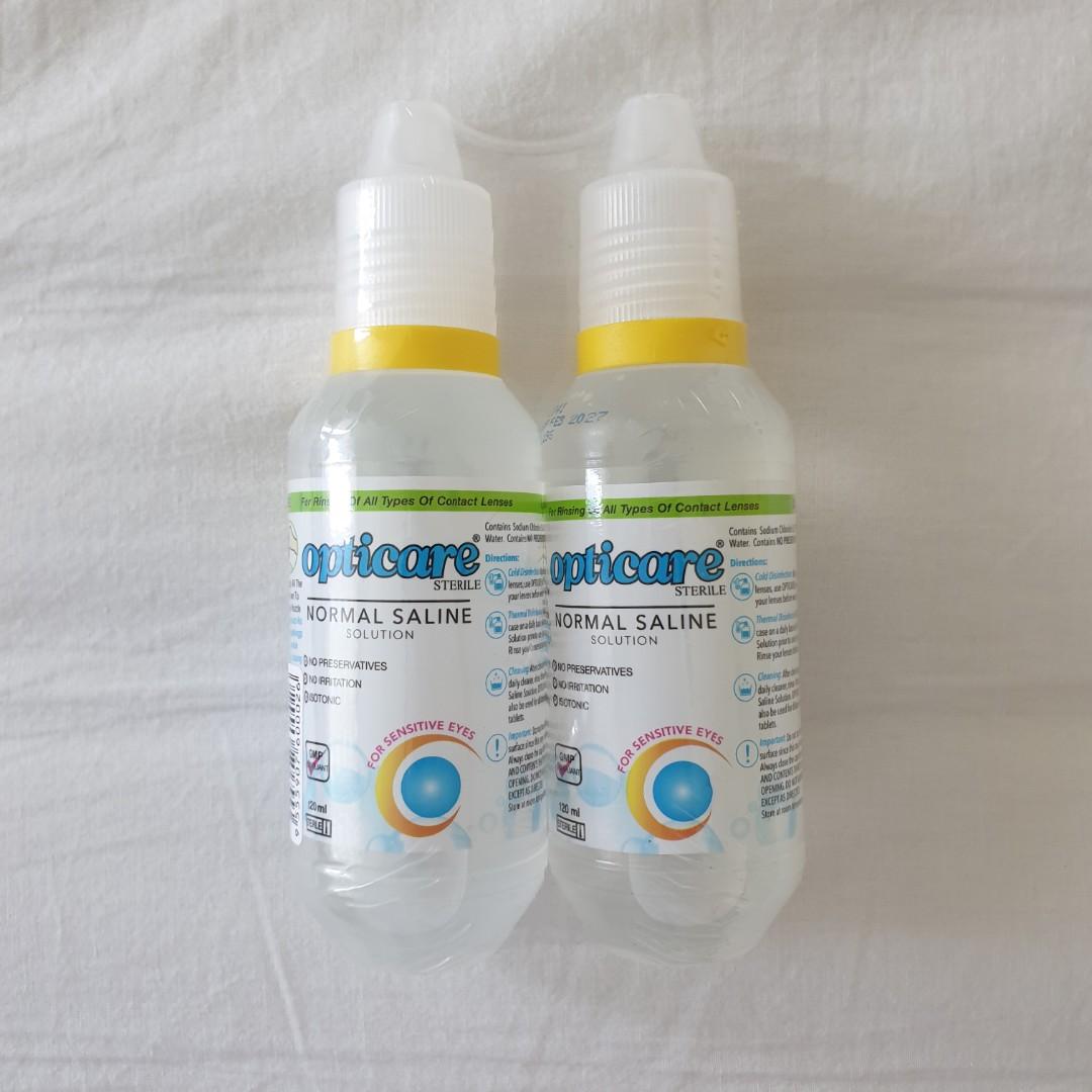 Opticare Normal Saline Solution 120ml x2, Beauty & Personal ...