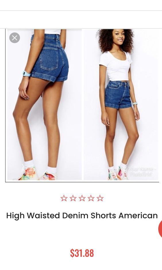 High waisted denim hotsell shorts american apparel