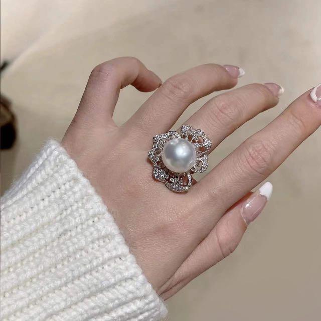 White pearl ring on sale