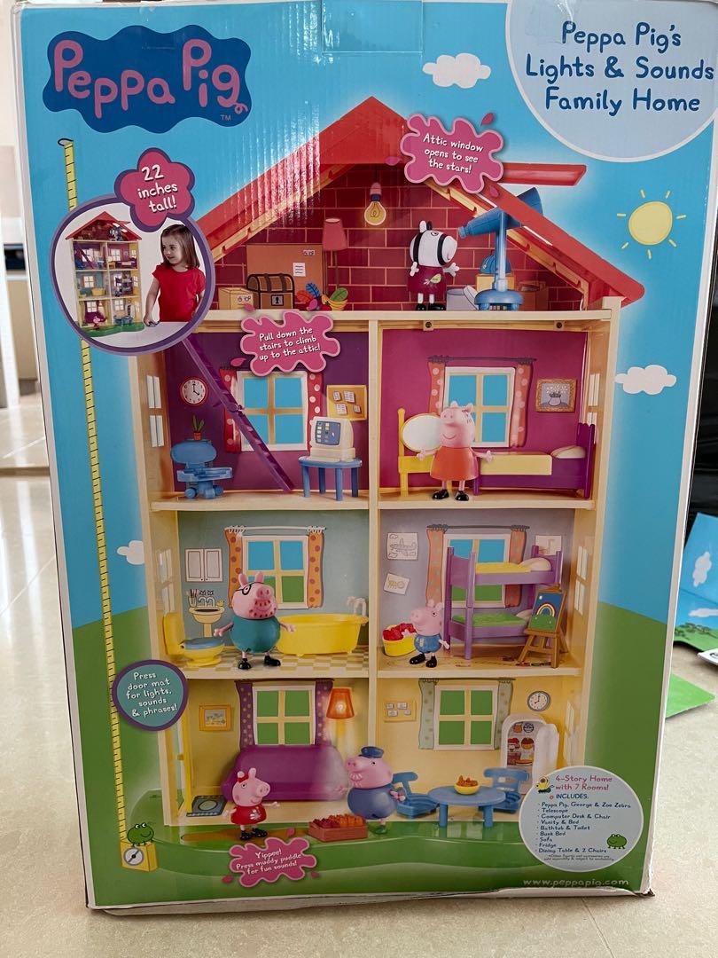 Peppa pig lights and sounds playset family home hot sale