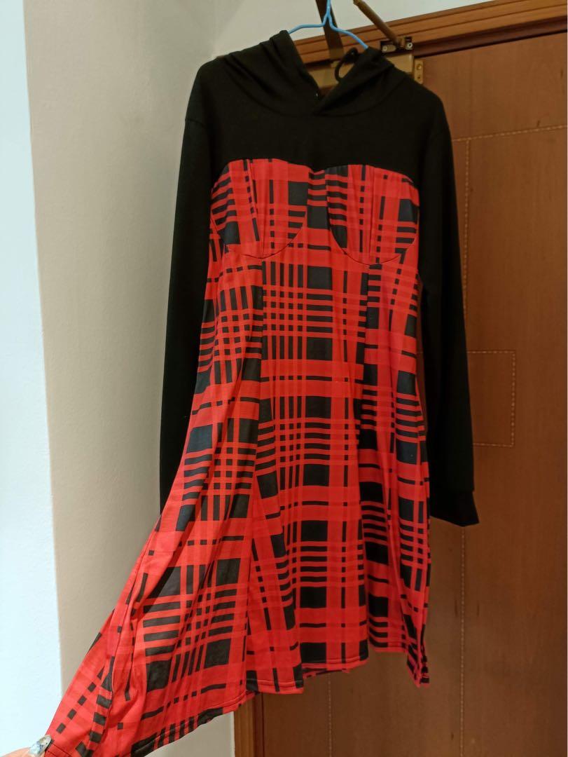 Girls black and new arrivals red plaid dress