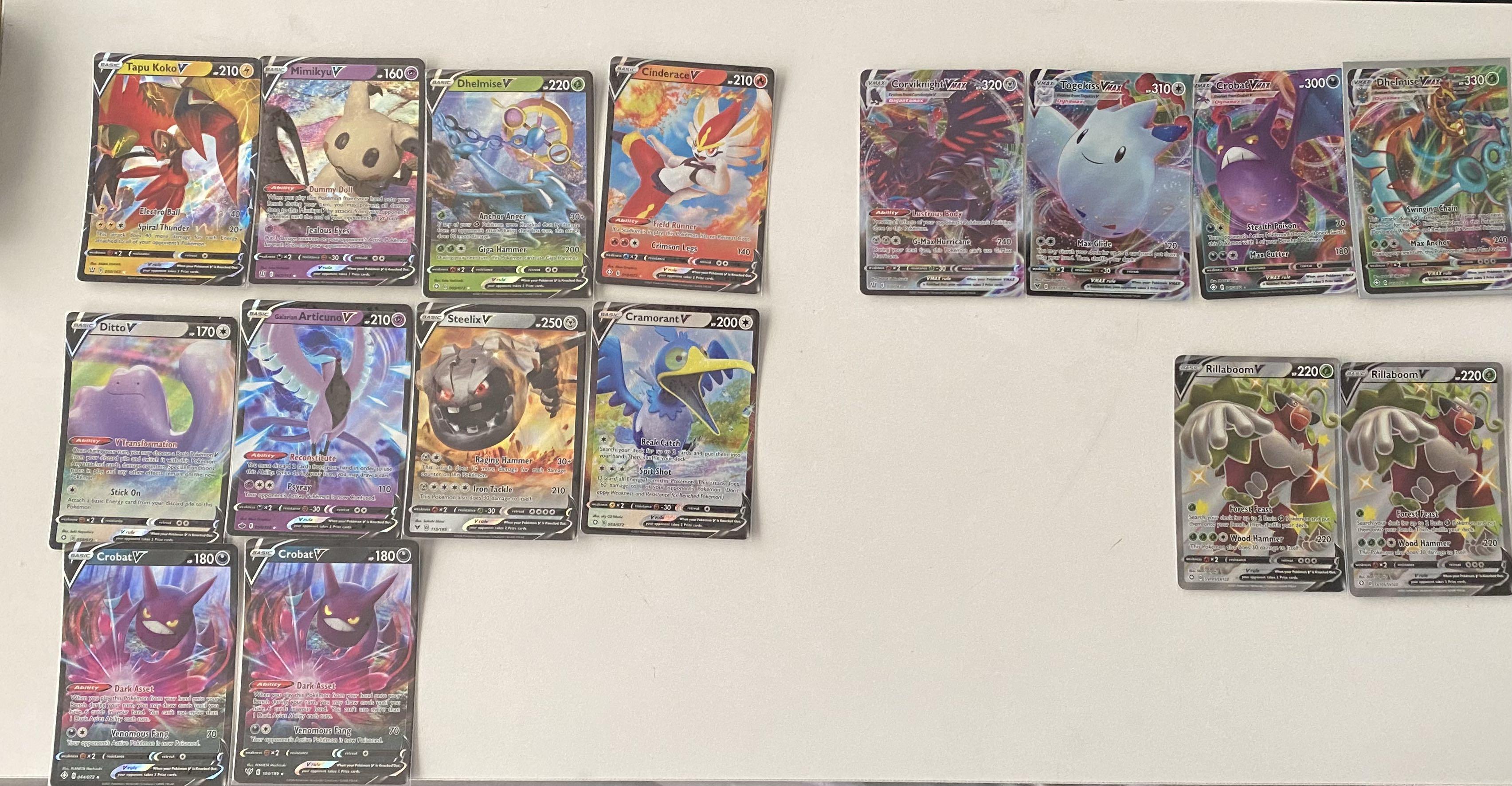 Pokémon random v and vmax cards., Hobbies & Toys, Toys & Games on Carousell