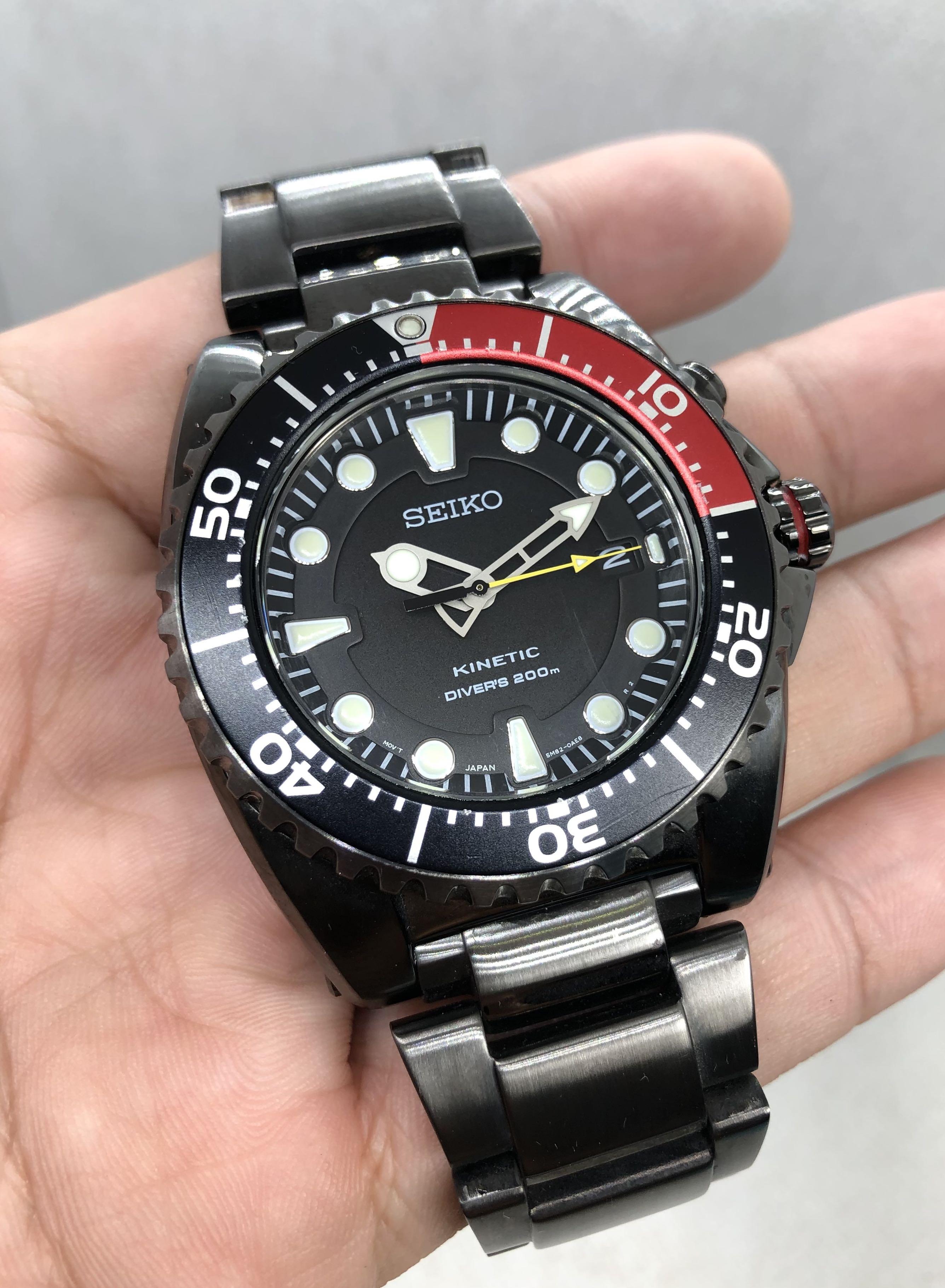 Seiko Air Diver 46mm SKA577P1 Black Kinetic Quartz, Luxury, Watches on  Carousell