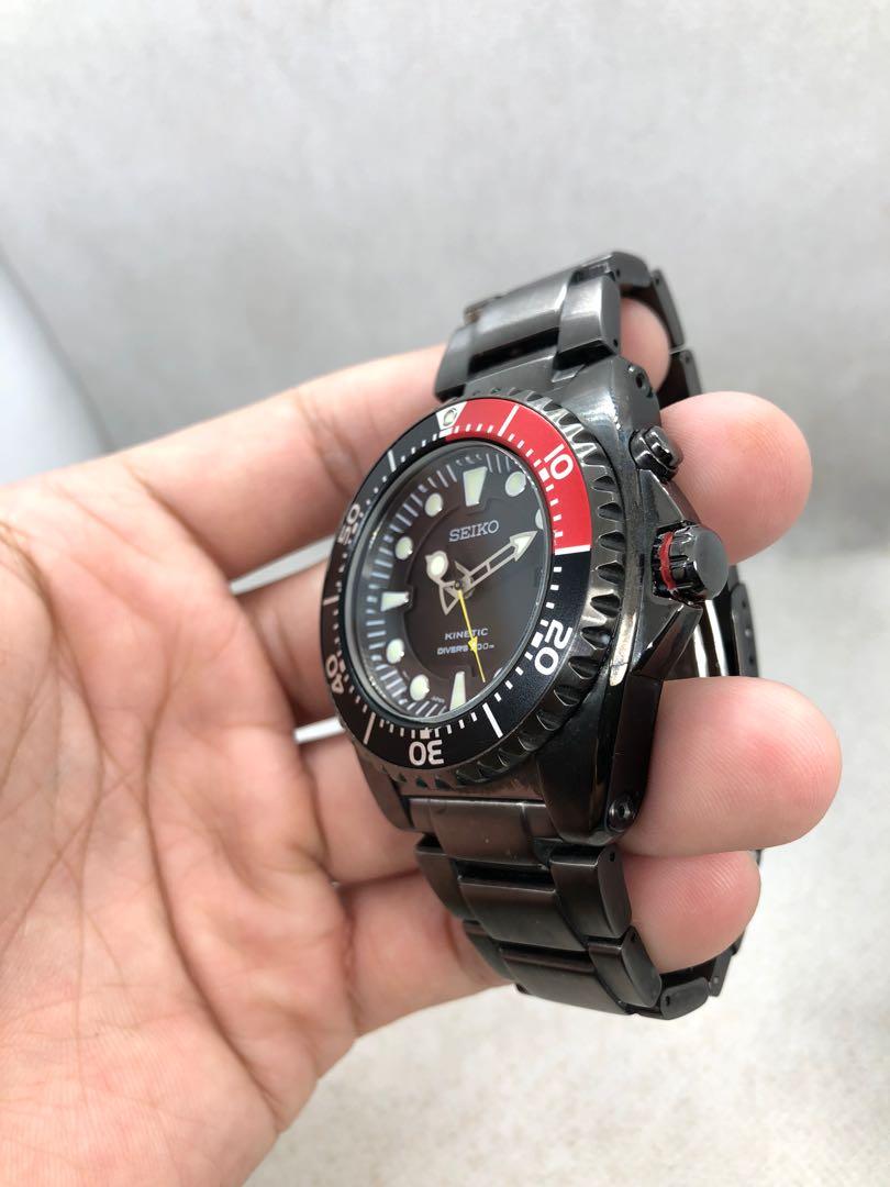 Seiko Air Diver 46mm SKA577P1 Black Kinetic Quartz, Luxury, Watches on  Carousell