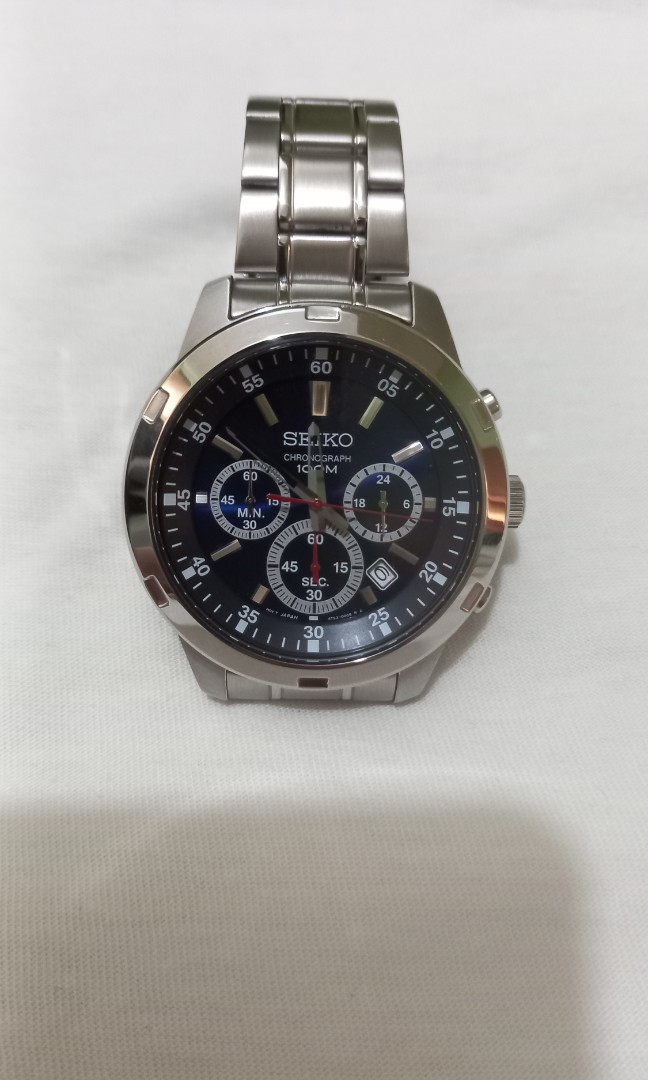 Seiko chronograph 100m 2025 silver