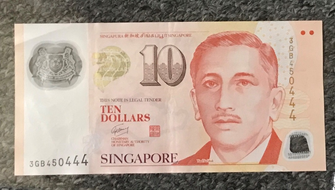 SINGAPORE DOLLAR 10 ENDING IN 444, Hobbies & Toys, Memorabilia