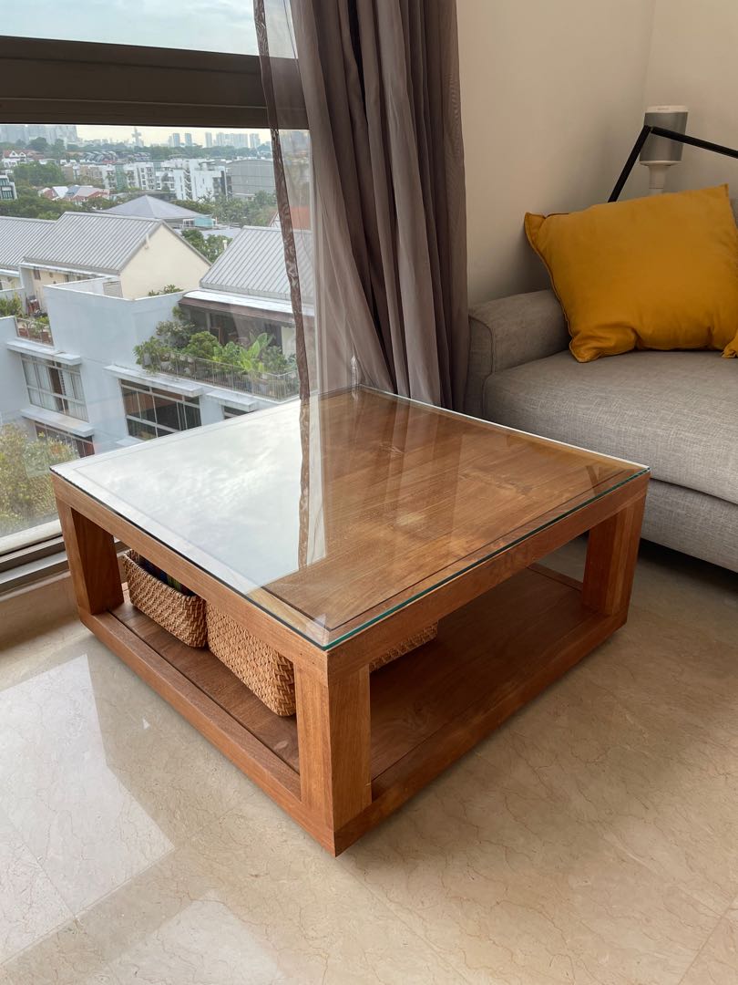 Solid Teak Wood Coffee Table, Furniture & Home Living, Furniture ...