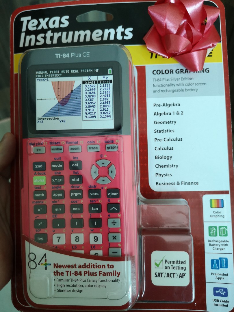 Texas Instruments TI-84 Plus CE Graphing Calculator Coral 