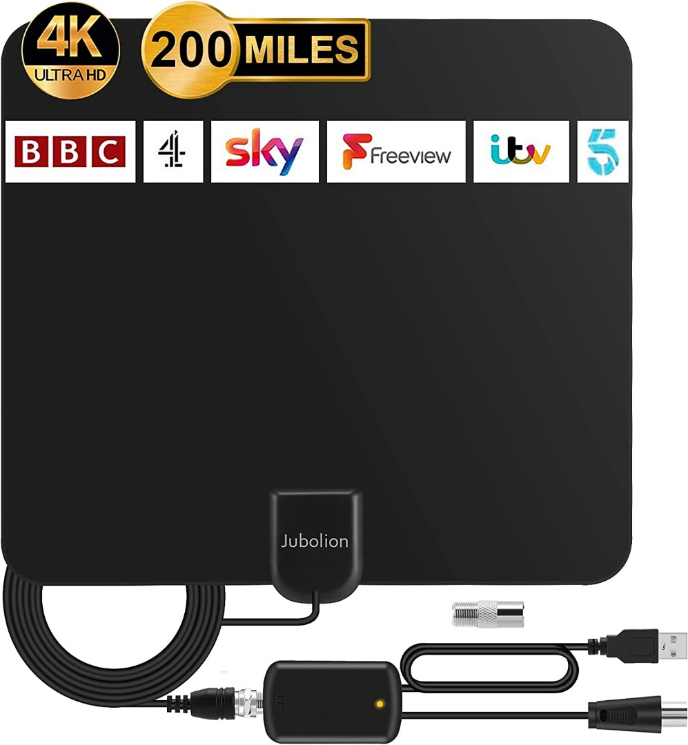 TV Aerial, Jubolion 2021 Latest Digital Indoor TV Aerials has Up to 200