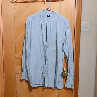 uniqlo 灰色無領裇衫