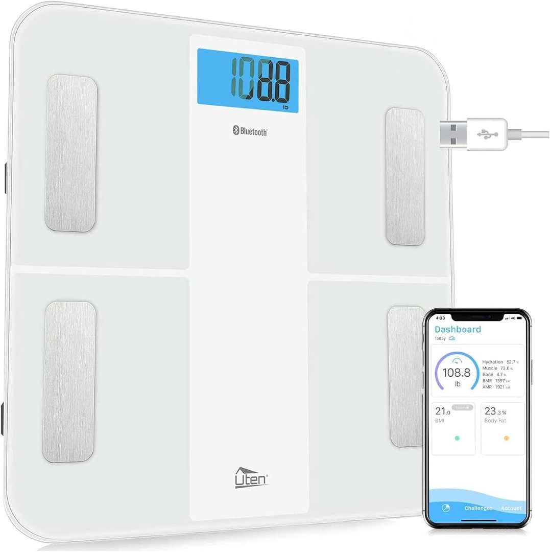 "Uten Digital Bathroom Scales , Weighing Scale Builtin 3.7V