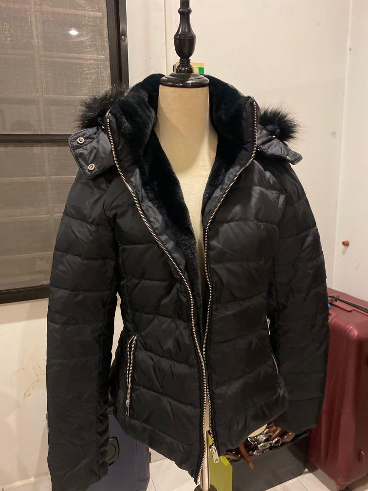 Zara black online down jacket