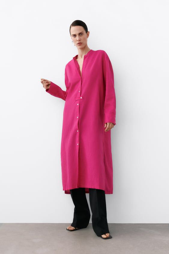 Linen blend 2024 tunic dress