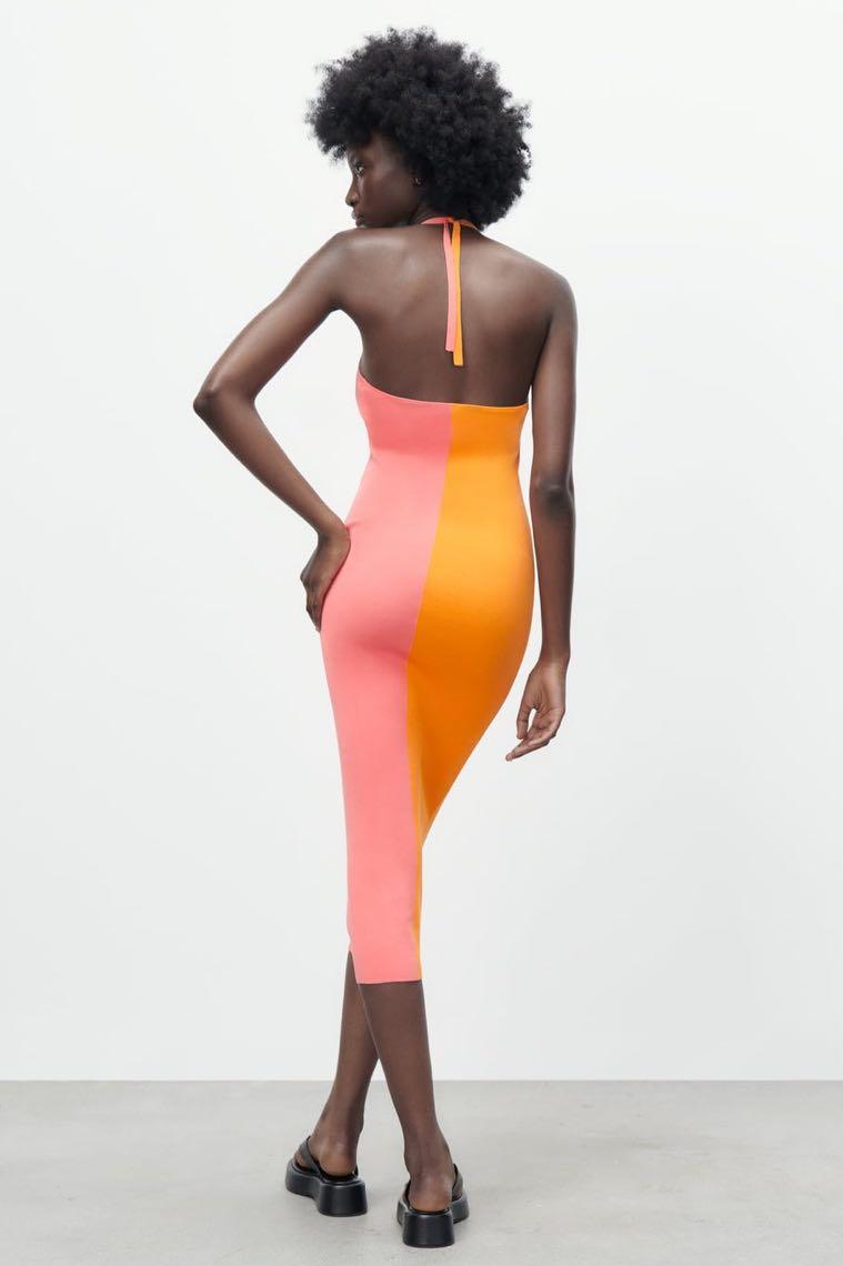 Zara tied knit halter dress, Women's 