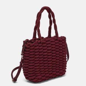 Zara Woven Bag in Burgundy
