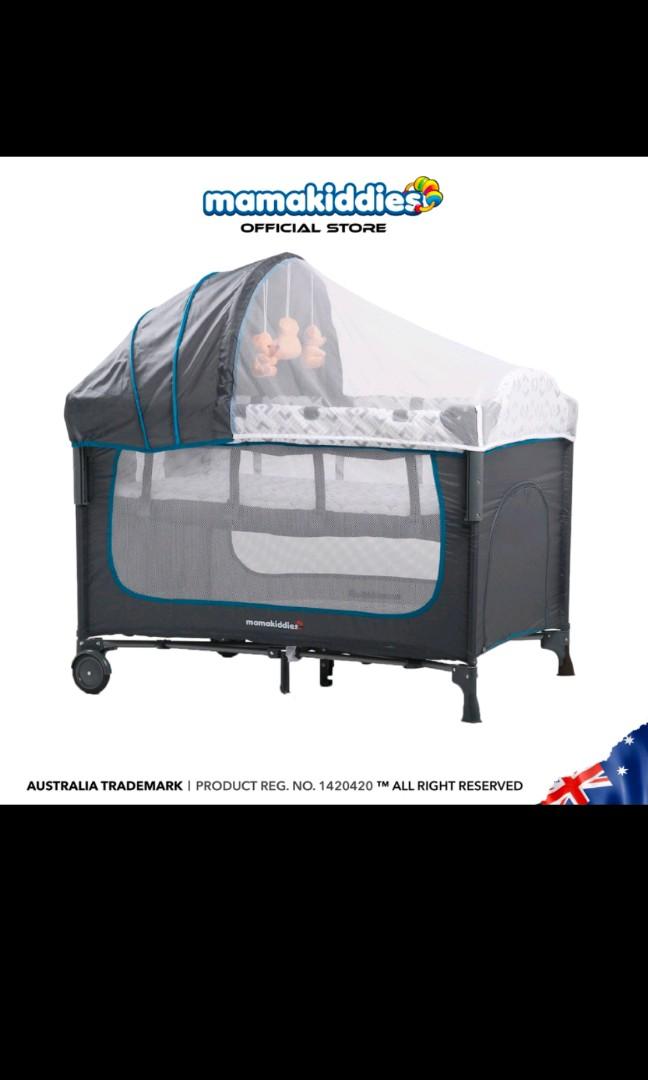 Mamakiddies Baby Cot 2 Level Portable Baby Bed Playpen Travel Cot