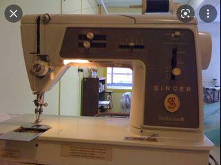1970 Original Singer Portable sewing machine with cabinet & motor