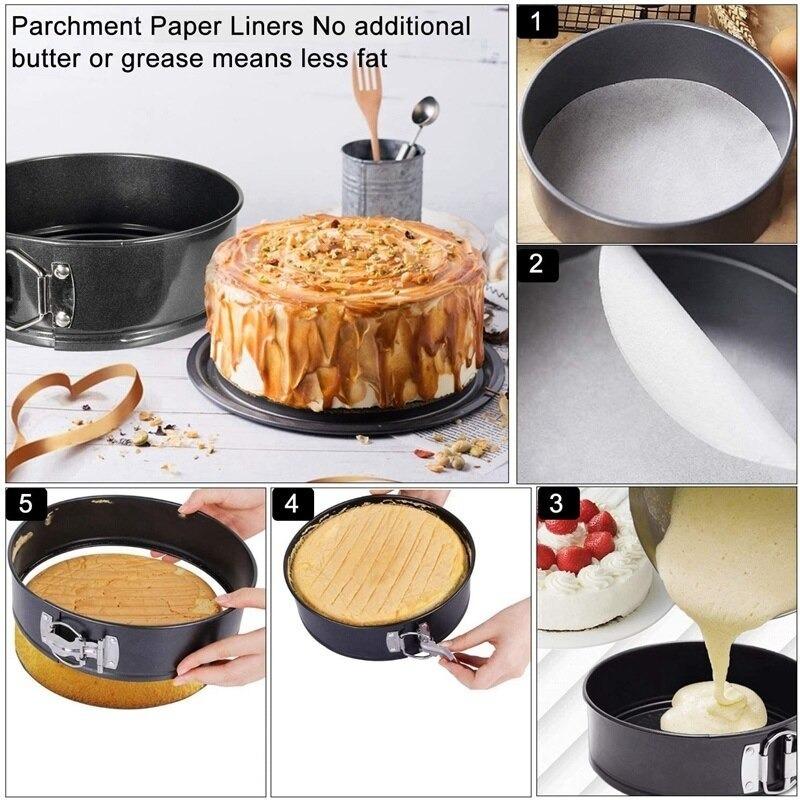 6 to 8 Inch Springform Cake Pan Set Pack Of 3 Round Steel Baking