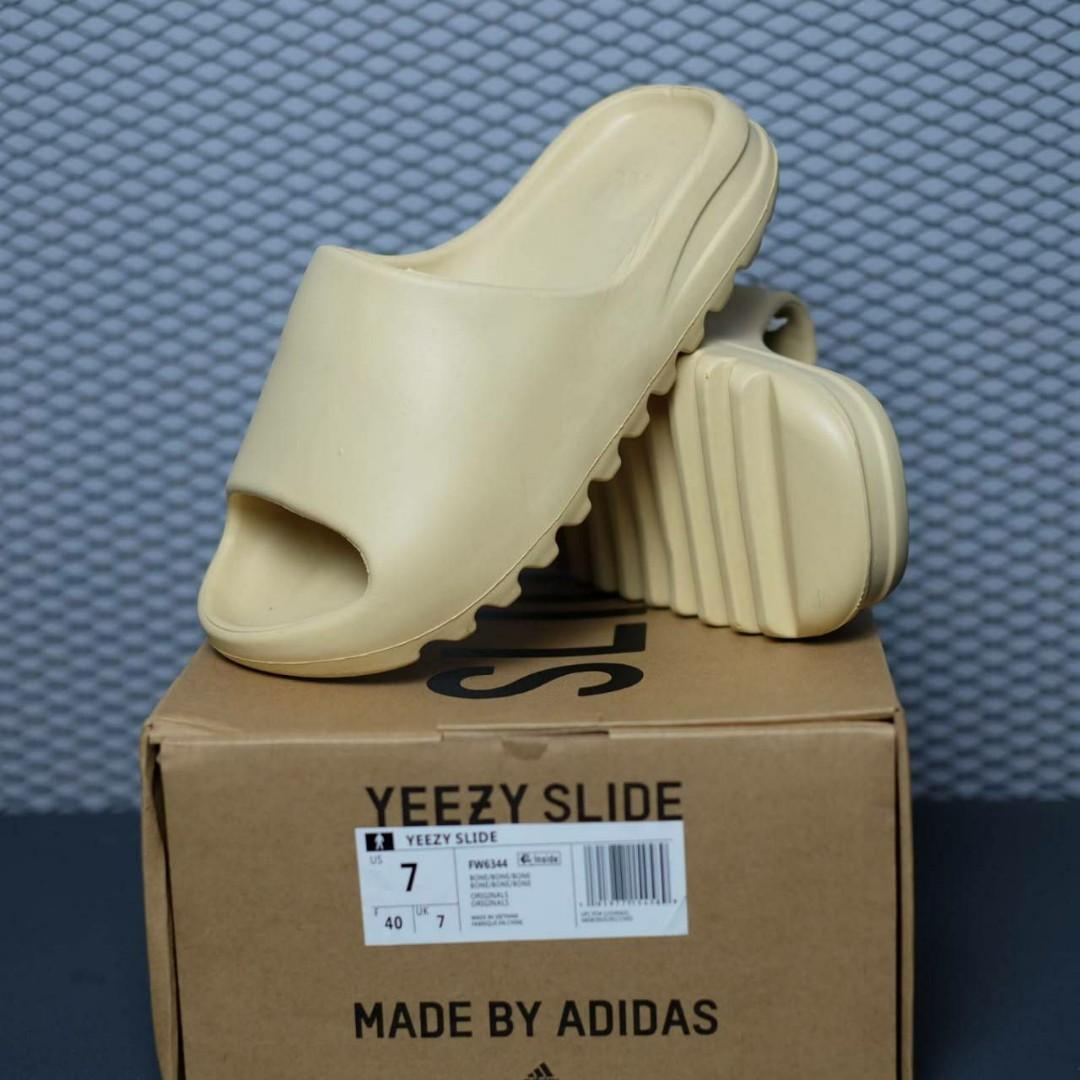 Adidas Yeezy Slide Bone, Fesyen Pria, Sepatu , Sandal di Carousell