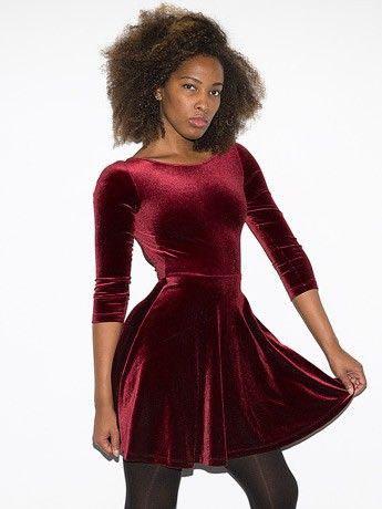 American Apparel Red Velvet Dress