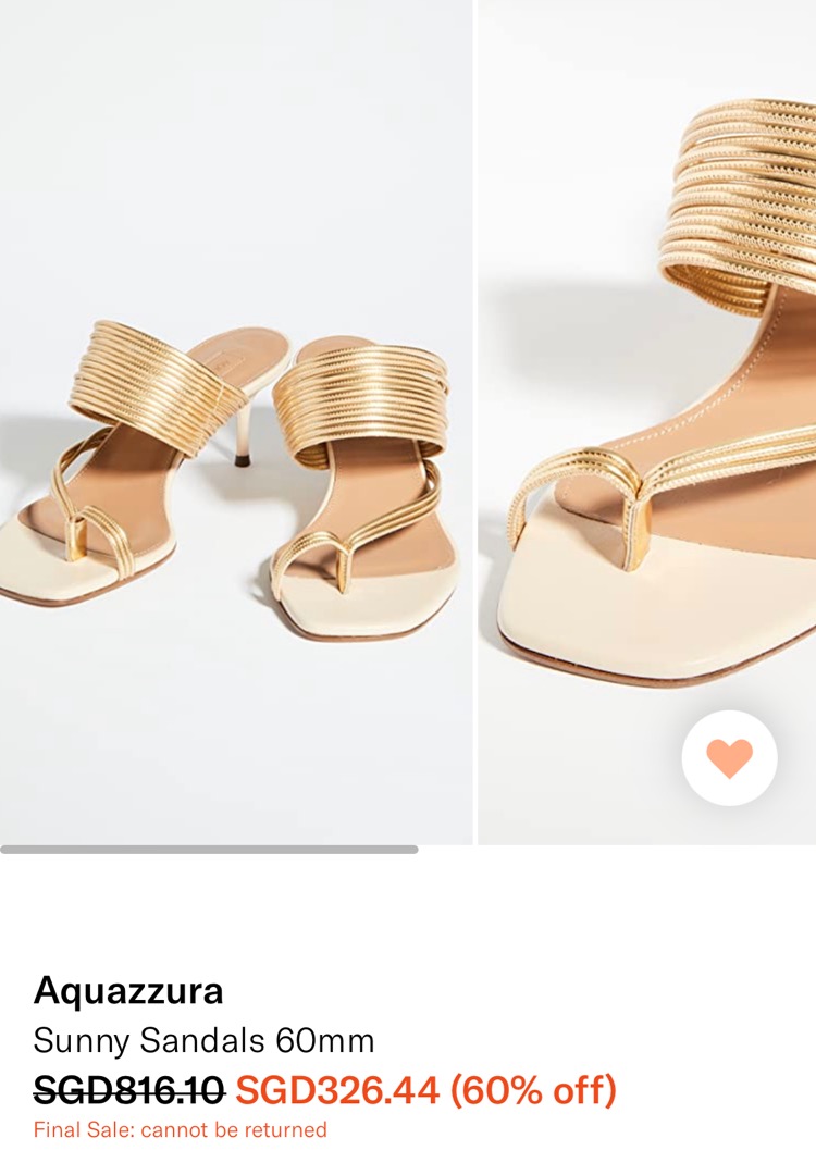 Aquazzura Sunny Sandals 60mm size 37 Women s Fashion Footwear