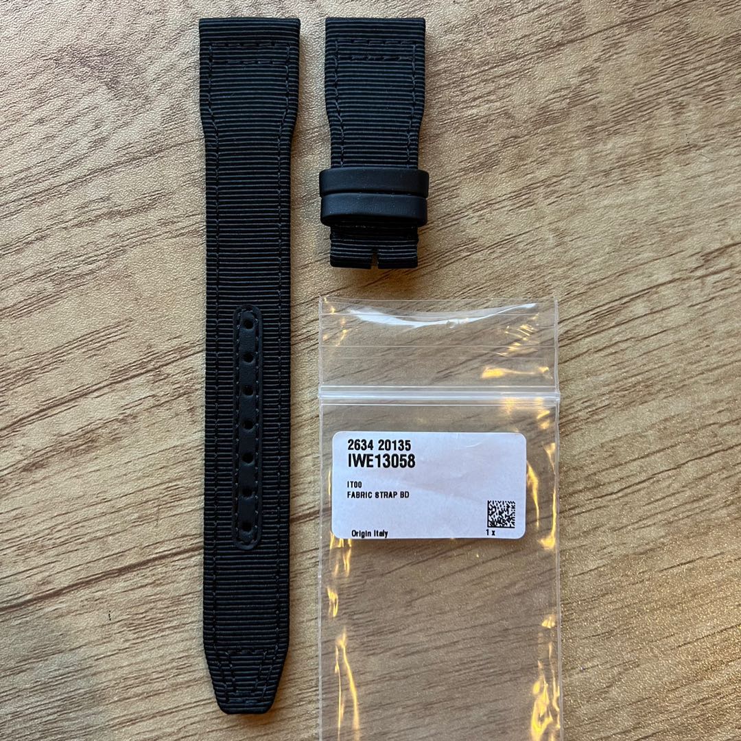 Authentic IWC Black Textile Strap from Top Gun Chronograph