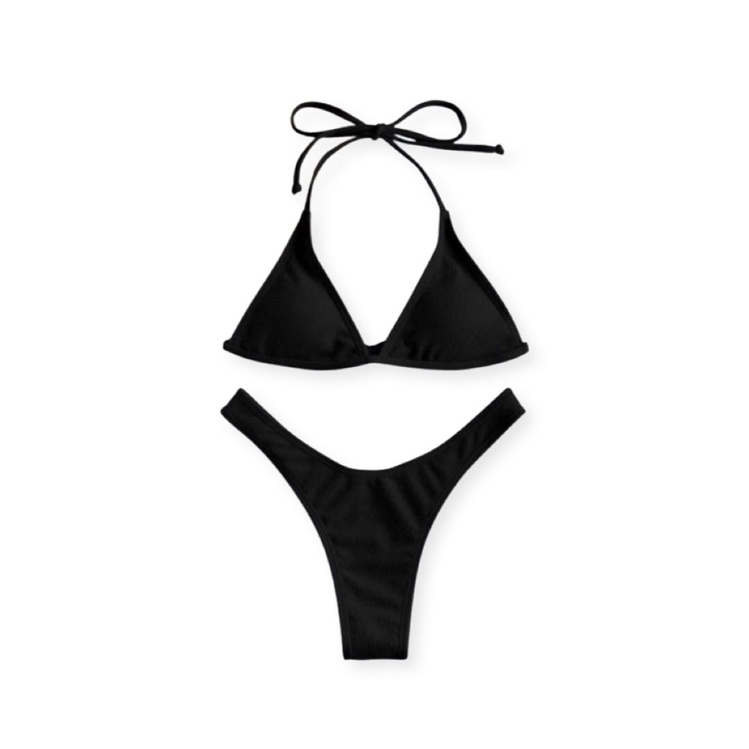 black bikini, Women's Fashion, Swimwear, Bikinis & Swimsuits on Carousell