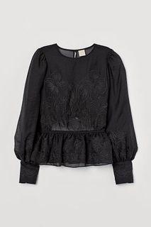 Black H&M Lyocell-blend blouse