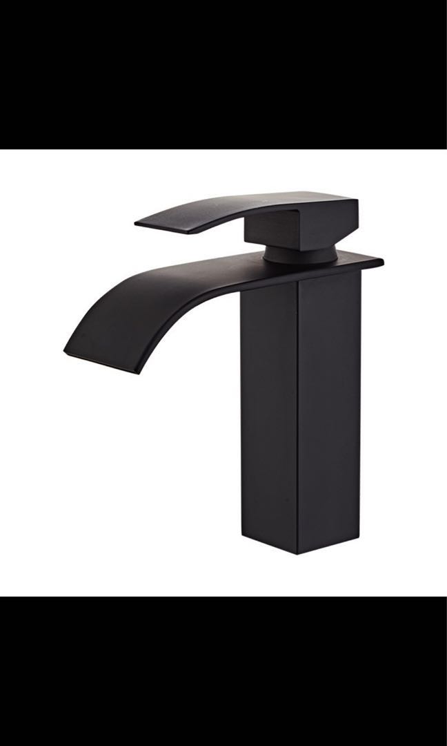 Black waterfall tap (185mm), Furniture & Home Living, Bathroom