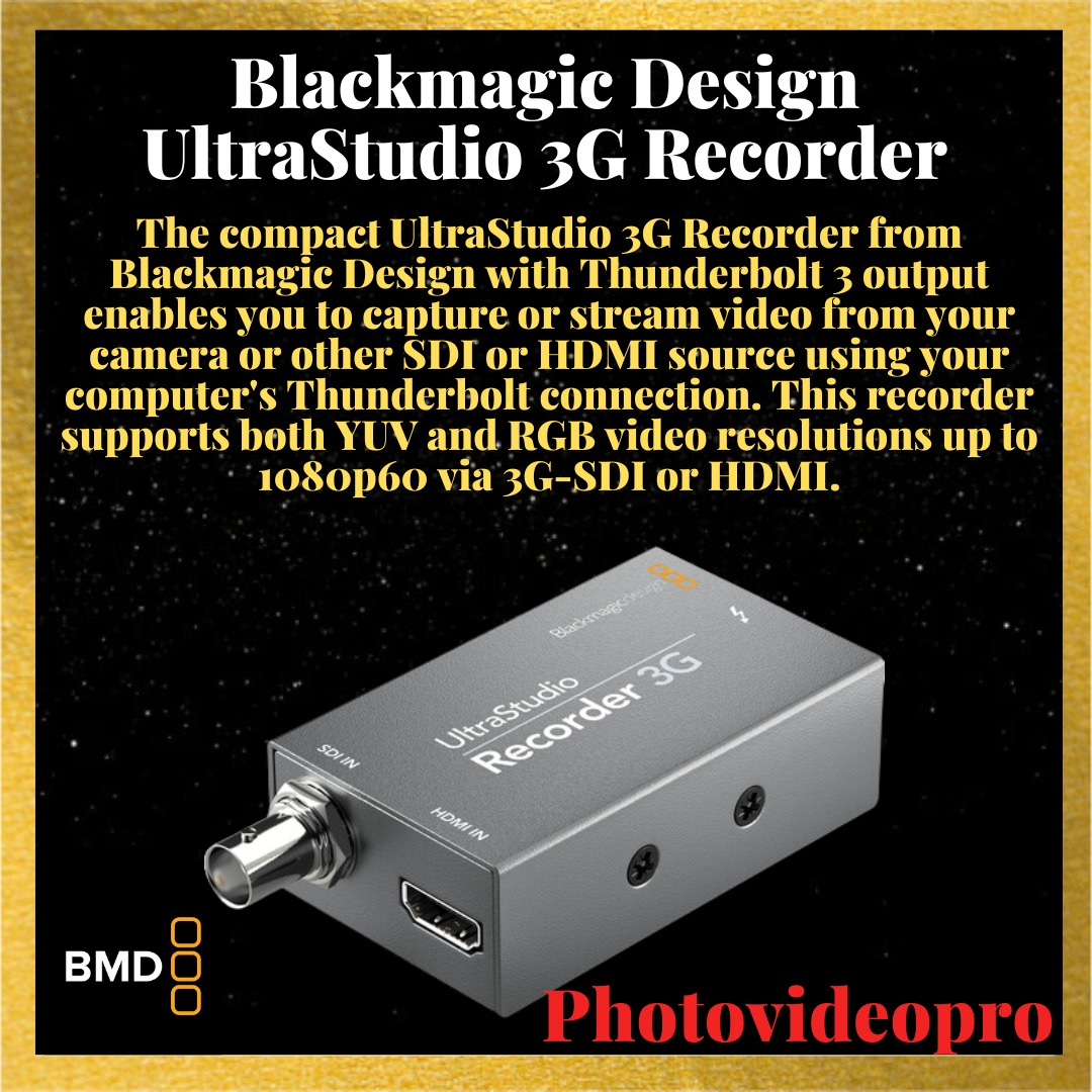 blackmagic design ultrastudio recorder 3g capture device