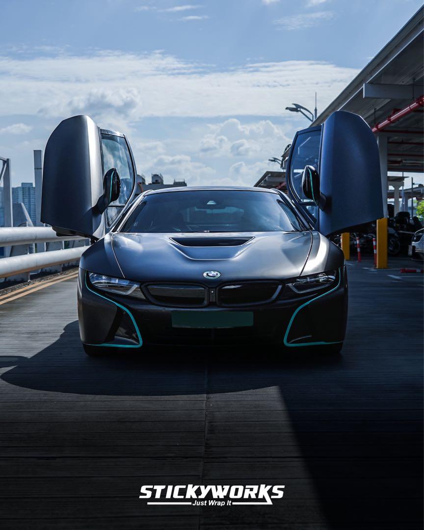 BMW i8 full wrap 3m satin black 2080, Car Accessories, Accessories on ...